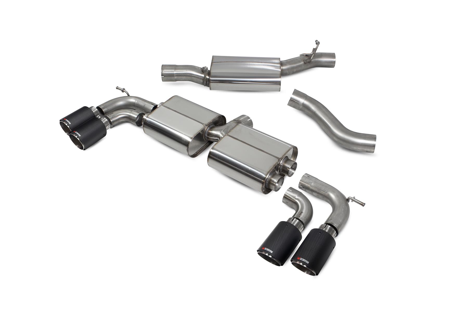 Scorpion Resonated Cat/GPF-Back system Volkswagen Golf R MK8/8.5 GPF Model 2021-2026