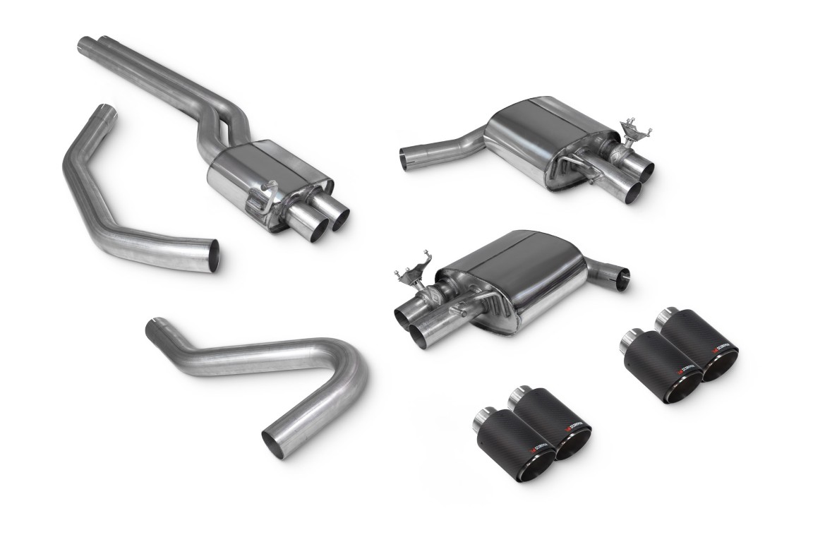 Scorpion Exhaust Resonated Half System Ascari Tailpipe Audi S4 B9 Quattro 3.0T V6 Avant Sedan Non-GPF Models 2017-2019