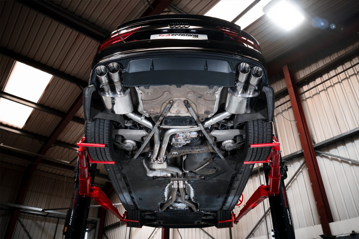 Scorpion Exhaust Resonated Half System With No Valves Daytona Tailpipe Audi S7 C7 2012-2018
