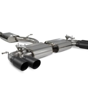 Scorpion Exhaust Resonated Cat/GPF-Back System With Valves Daytona Black Ceramic Tailpipe Audi S3 2.0T 8V Sportback Facelift GPF Model 2019-2020