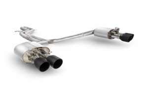 Scorpion Exhaust Non-Res Half System With Electronic Valves Daytona Black Ceramic Tailpipe Audi S6 C7 2012-2018
