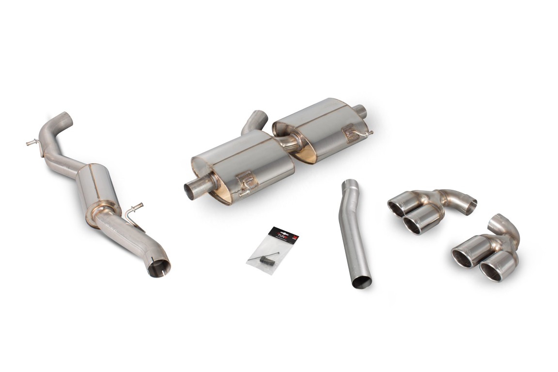 Scorpion Exhaust Resonated Cat-Back System Without Valves Monaco Tailpipe Audi S1 2.0 TFSi Quattro 2014-2018