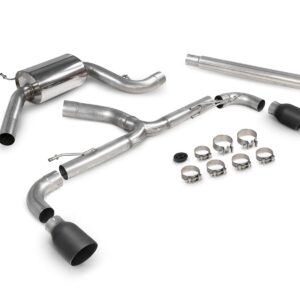 Scorpion Exhaust Resonated Predator Cat-Back System (Black) Volkswagen Scirocco R 2009-2017