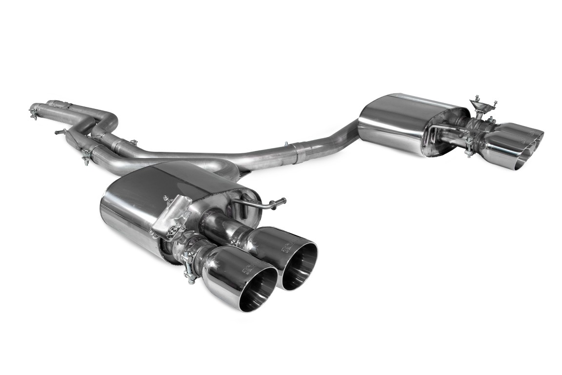 Scorpion Exhaust Non-Resonated Half System Daytona Tailpipe Audi S4 B9 Quattro 3.0T V6 Avant Sedan Non-GPF Models 2017-2019