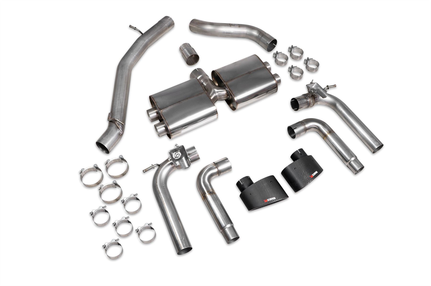 Scorpion Exhaust Non-Res Cat GPF-Back System With Valves Audi S3 Saloon 8V 2013-2020