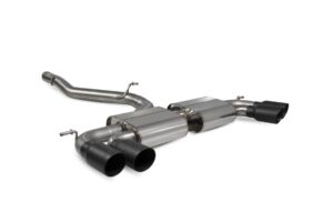 Scorpion Exhaust Non-Resonated Cat/GPF-Back System Without Valves Daytona Black Ceramic Tailpipe Audi S3 2.0T 8V 3-Door Facelift GPF Model 2019-2020